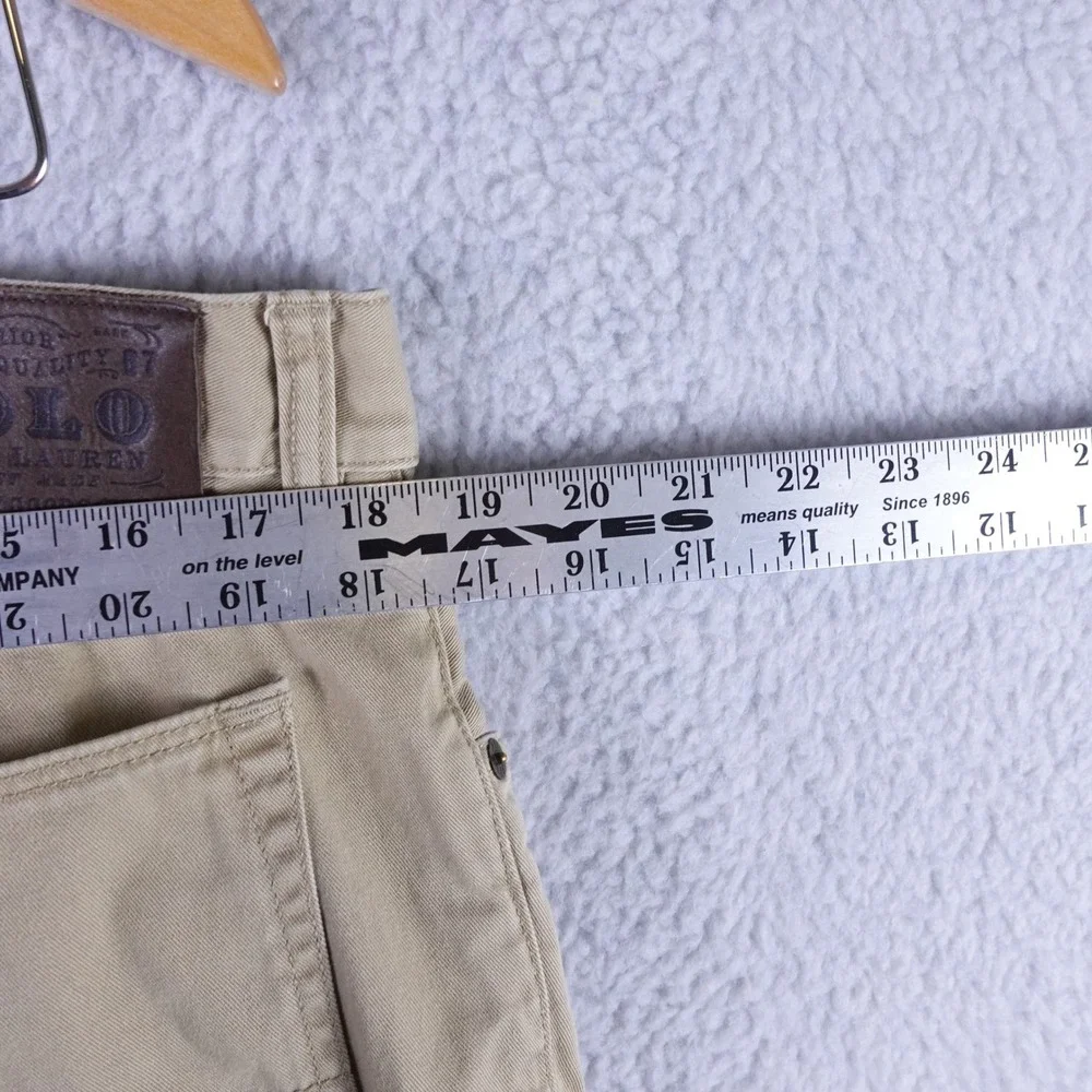 Polo Ralph Lauren Mens Tan Khaki Cotton Twill Straight Leg Pants 38x29‎